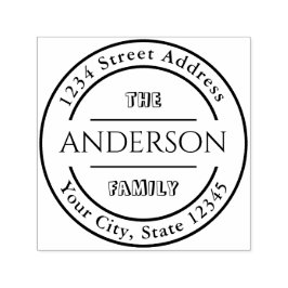 Skapa din egen Namn Round-Returadress i familjen Självfärgande Stämpel