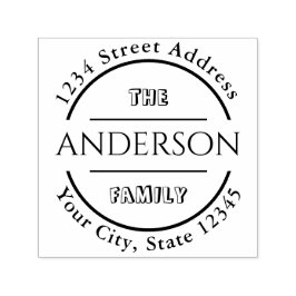 Skapa din egen Namn Round-Returadress i familjen Självfärgande Stämpel