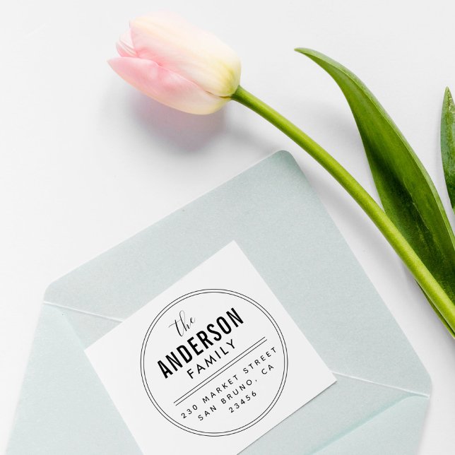 Skapa din egen Namn Round-Returadress i familjen Självfärgande Stämpel (Skapare uppladdad)