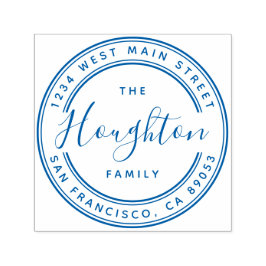 Skapa din egen Namn Round-Returadress i familjen Självfärgande Stämpel