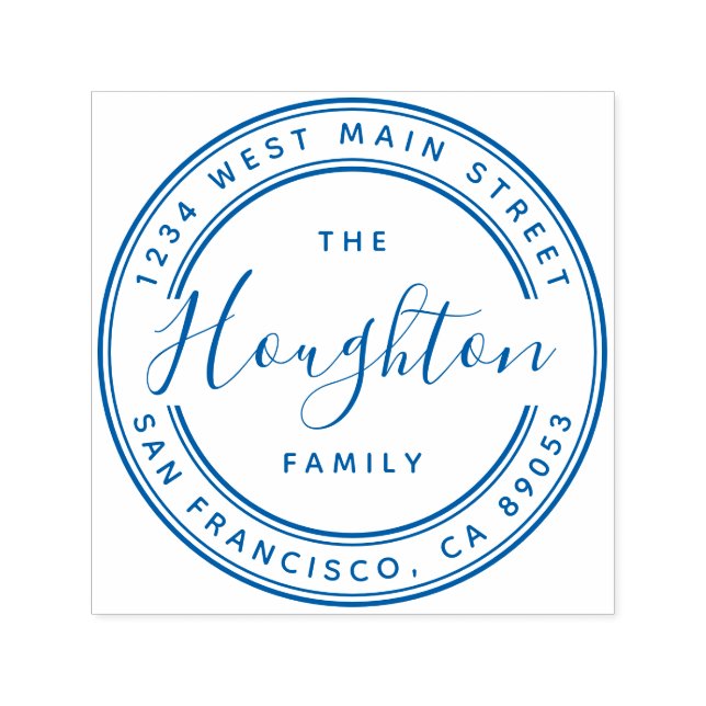 Skapa din egen Namn Round-Returadress i familjen Självfärgande Stämpel (Design)