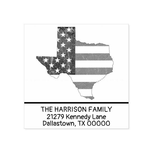 Skapa din egen Namn Texas-Returadress Stämpel (Tryck)