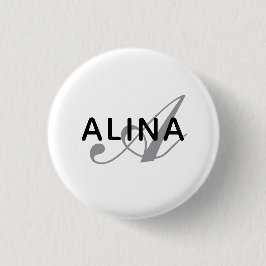 Skapa din egen namnmonogramdesign 1¼ rund knapp