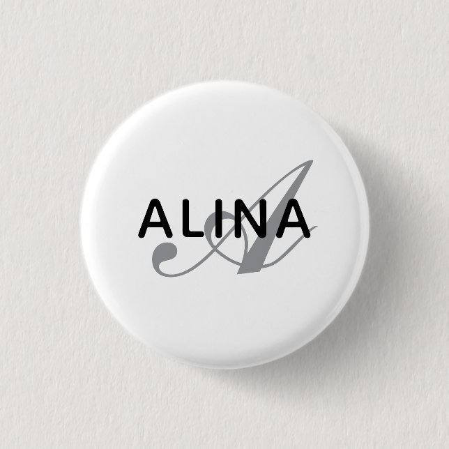 Skapa din egen namnmonogramdesign 1¼ rund knapp (Framsida)