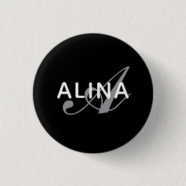 Skapa din egen namnmonogramdesign 1¼ rund knapp