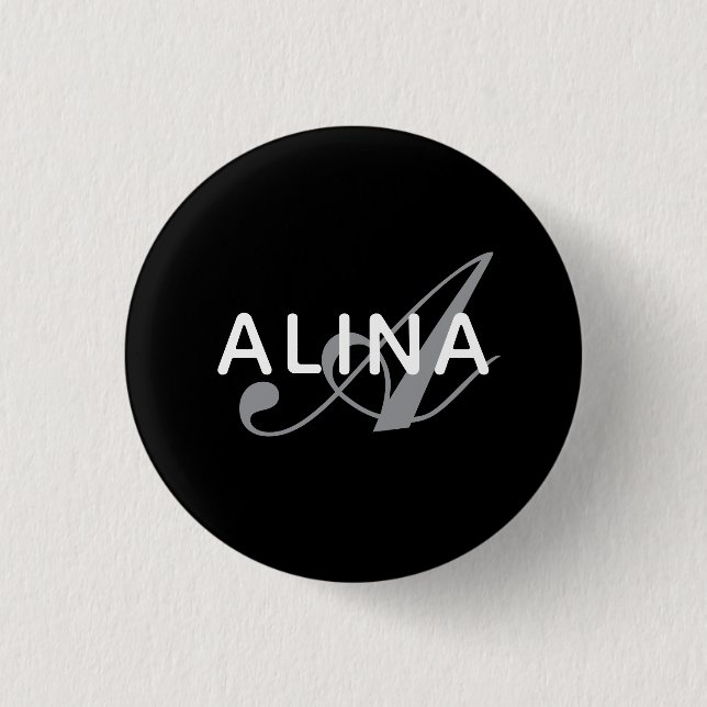 Skapa din egen namnmonogramdesign 1¼ rund knapp (Framsida)