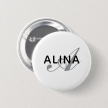 Skapa din egen namnmonogramdesign 2¼ tum rund