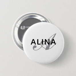Skapa din egen namnmonogramdesign 2¼ tum rund knapp