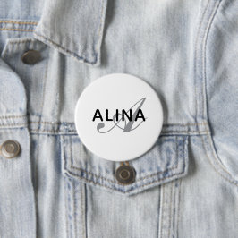 Skapa din egen namnmonogramdesign 3 tums rund knapp
