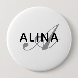Skapa din egen namnmonogramdesign 4'' rund knapp