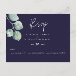 Skapa din egen Navy White Eucalyptus RSVP Vykort