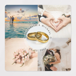 Skapa din egen Newlyweds Bröllop Photo Collage Klistermärke