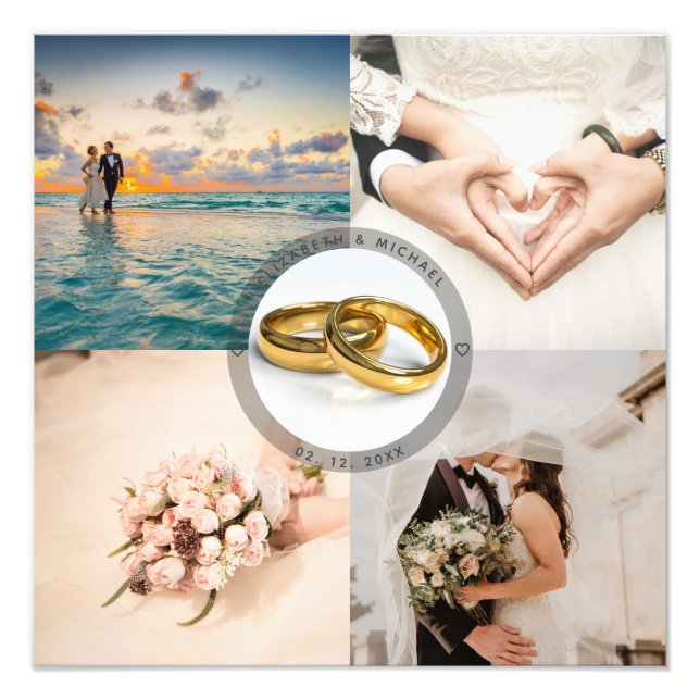 Skapa din egen Newlyweds par-Bröllopsdag Fototryck (Framsidan)