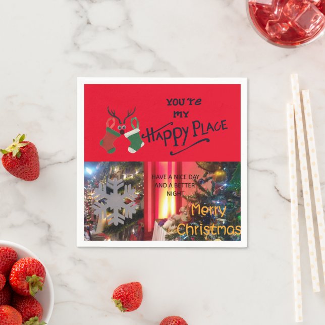 Skapa din egen Nice Lycklig Ställe Pappersservett (Insitu)