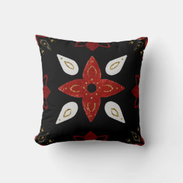 Skapa din egen nordliga röd och vit Blommigt Motif Kudde