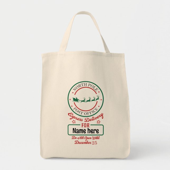 Skapa din egen North Pole Express Delivery Sack Tygkasse (Framsidan)