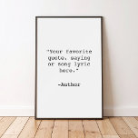 Skapa din egen offertPoster Poster<br><div class="desc">Skapa din egen anpassningsbar-offert poster väggkonst. Funktioner för minimalistisk skrivmaskin-typografi.</div>