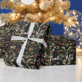 Skapa din egen Olivgrön Röd Julbär Damask Presentpapper