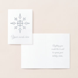 Skapa din egen öppen silverfolie-snöflinga folierat kort