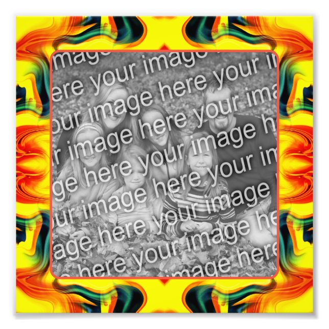 Skapa din egen Orange och Gult Ram 8x8 Fototryck (Framsidan)