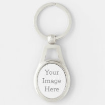Skapa din egen oval-nyckelkedja i Metall Ovalt Silverfärgad Nyckelring