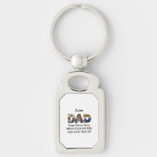 Skapa din egen Pappa-fotosamlingsplats i Pappa Rektangulärt Silverfärgad Nyckelring