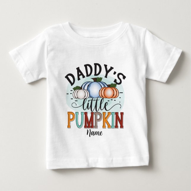 Skapa din egen Pappor Little Pumpkin T Shirt (Framsida)
