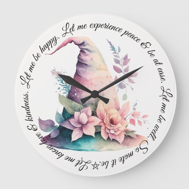 Skapa din egen pastel Rainbow Witch Hat Ro Stor Klocka (Framsida)