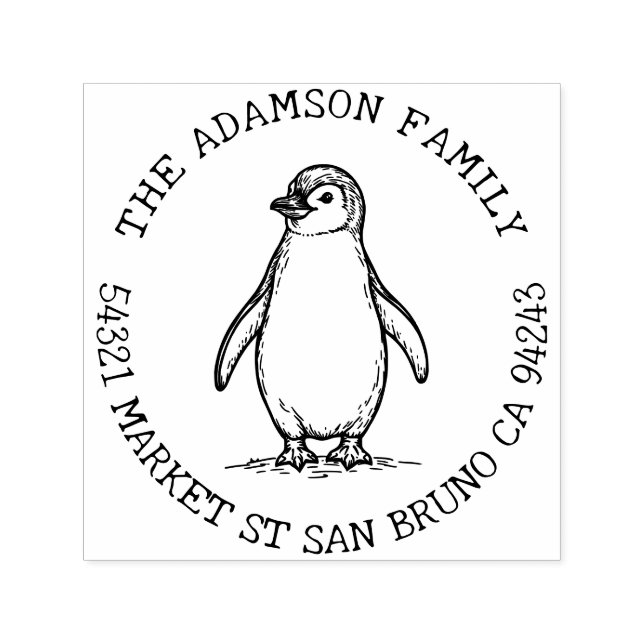 Skapa din egen Penguin-Returadress i Namn Självfärgande Stämpel (Design)