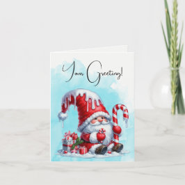 Skapa din egen pepparmynta Käppar jultomte Helgkort