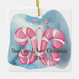 Skapa din egen peppermint Butterfly-jul Julgransprydnad Keramik