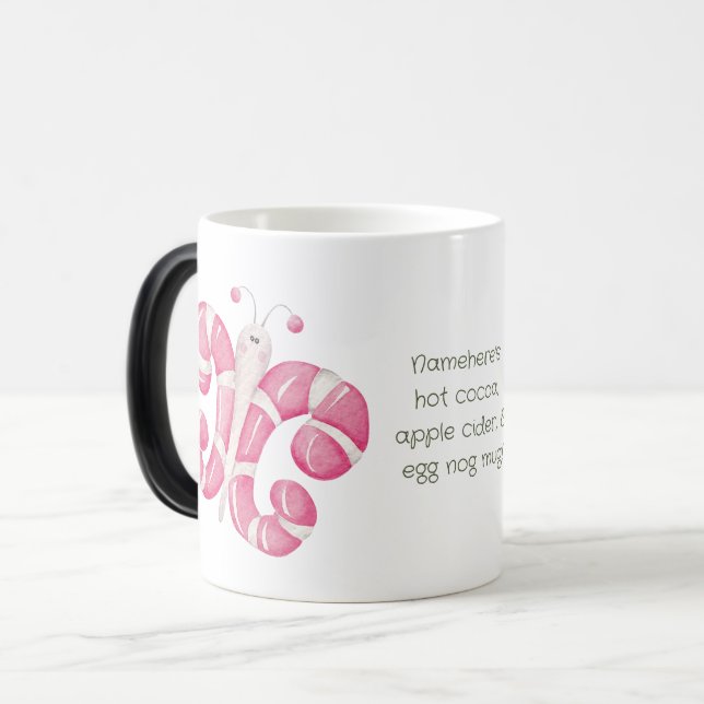 Skapa din egen peppermint Butterfly-jul Magisk Mugg (Framsida vänster)