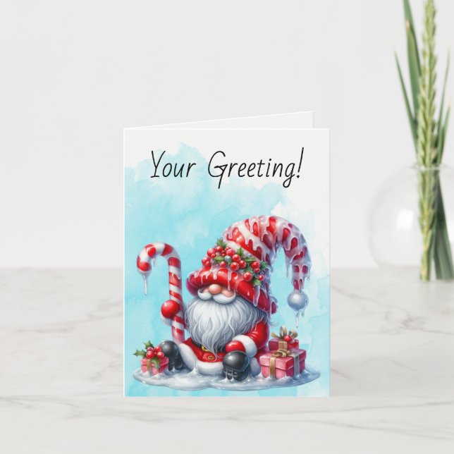 Skapa din egen peppermint Candy-jul Helgkort (Framsida)