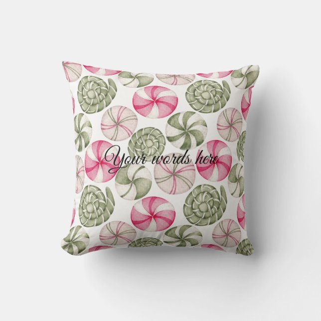 Skapa din egen peppermint Candy-jul Kudde (Framsida)