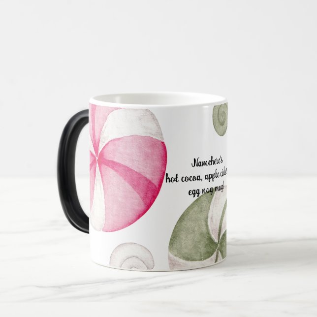 Skapa din egen peppermint Candy-jul Magisk Mugg (Framsida vänster)