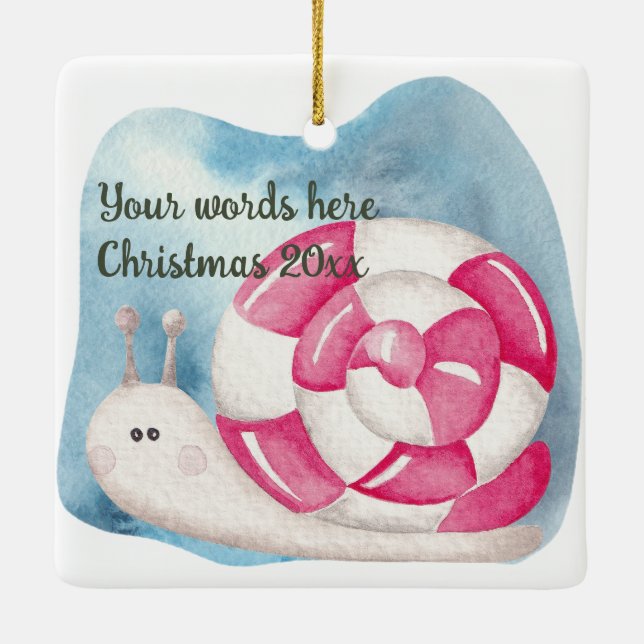 Skapa din egen peppermint Candy Snigel jul Julgransprydnad Keramik (Baksida)