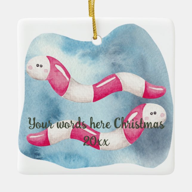 Skapa din egen peppermint Mask-jul Julgransprydnad Keramik (Framsida)