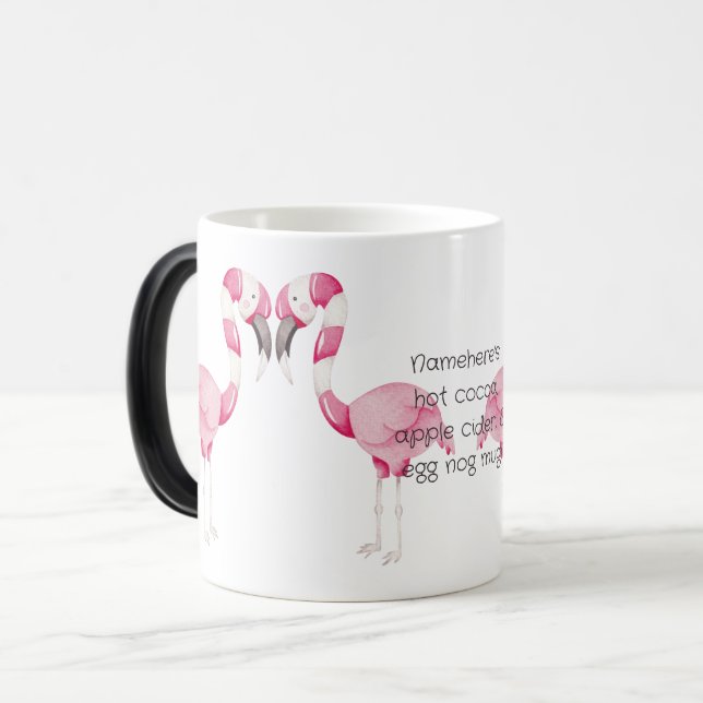 Skapa din egen Peppermynt Flamingo-jul Magisk Mugg (Framsida vänster)