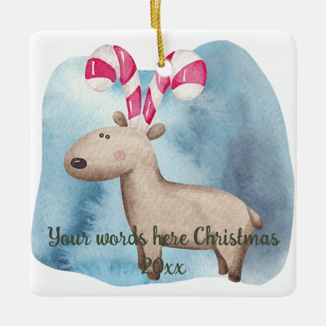 Skapa din egen Peppermyntrenjul Julgransprydnad Keramik (Framsida)