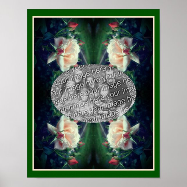 Skapa din egen persika Ro och buds Ram Poster (Framsidan)