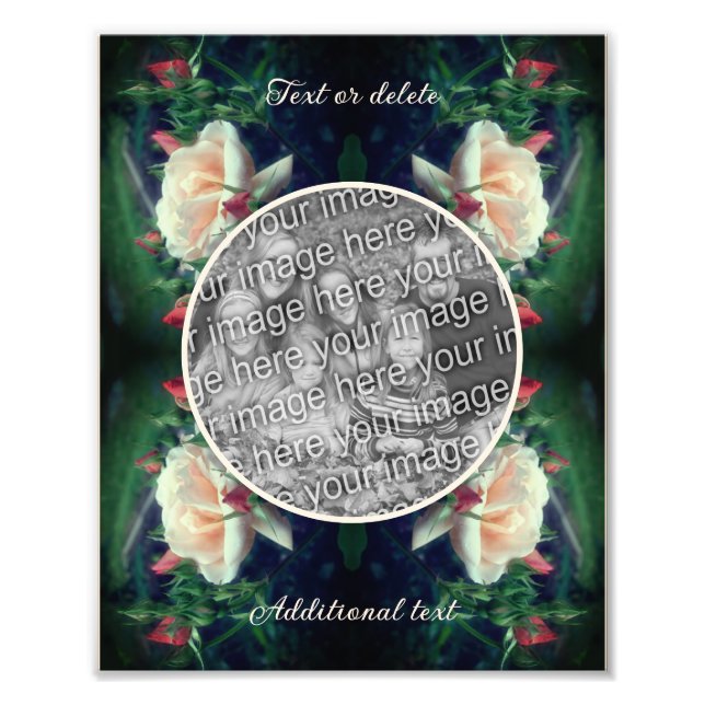 Skapa din egen Persikros och knoppar 8x10 Fototryck (Framsidan)