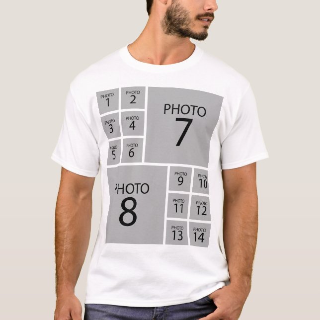 Skapa din egen Personlig 14 FOTOKOLLAGE T Shirt (Framsida)