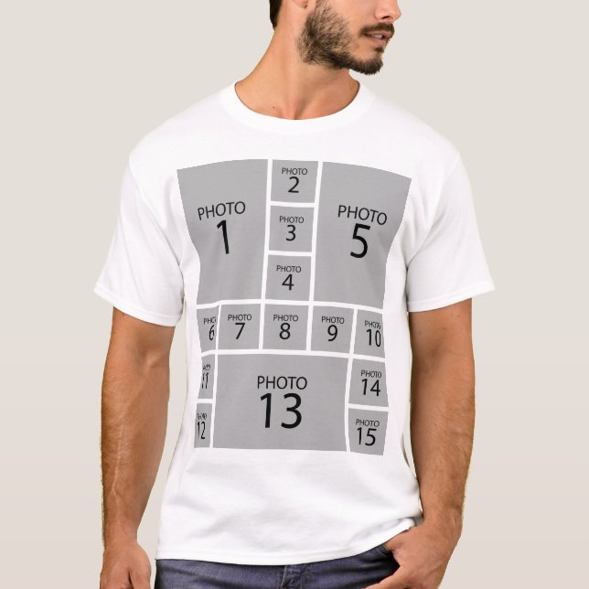 Skapa din egen Personlig 15 PHOTO COLLAGE T Shirt (Framsida)