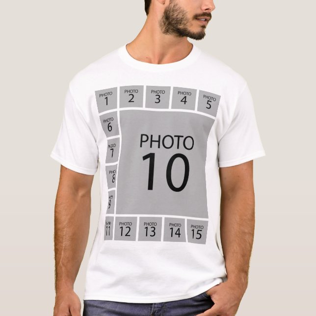 Skapa din egen Personlig 15 PHOTO COLLAGE T Shirt (Framsida)