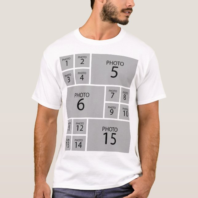 Skapa din egen Personlig 15 PHOTO COLLAGE T Shirt (Framsida)