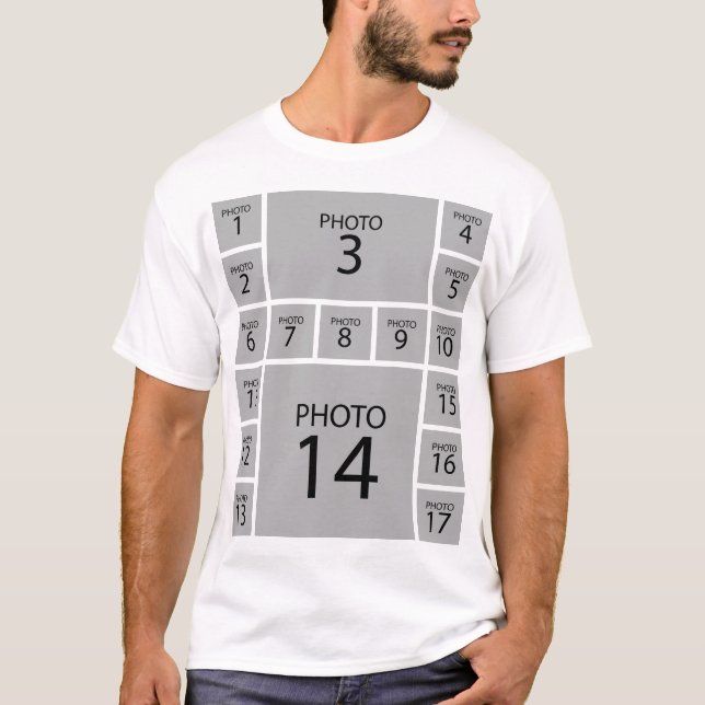 Skapa din egen Personlig 17 PHOTO COLLAGE T Shirt (Framsida)