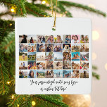 Skapa din egen Personlig 40 fotokollage Julgransprydnad Keramik<br><div class="desc">Skapa en anpassad fotodekoration med 40 av bilder i en enkel modern rutnätslayout bredvid personlig i elegantens skriptcalligrafi. All text och färg och kan justeras enligt dina önskemål i den här designen.</div>