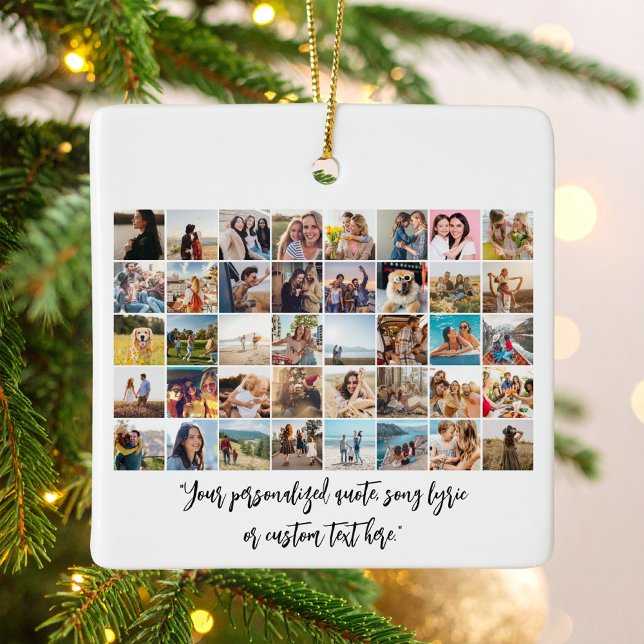 Skapa din egen Personlig 40 fotokollage Julgransprydnad Keramik (Skapare uppladdad)