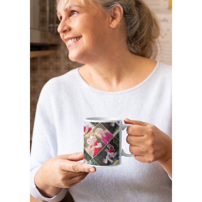 Skapa din egen Personlig 5 Photo Collage Guld Kaffemugg (Create Your Own Personalized 5 Photo Collage Gold Coffee Mug)