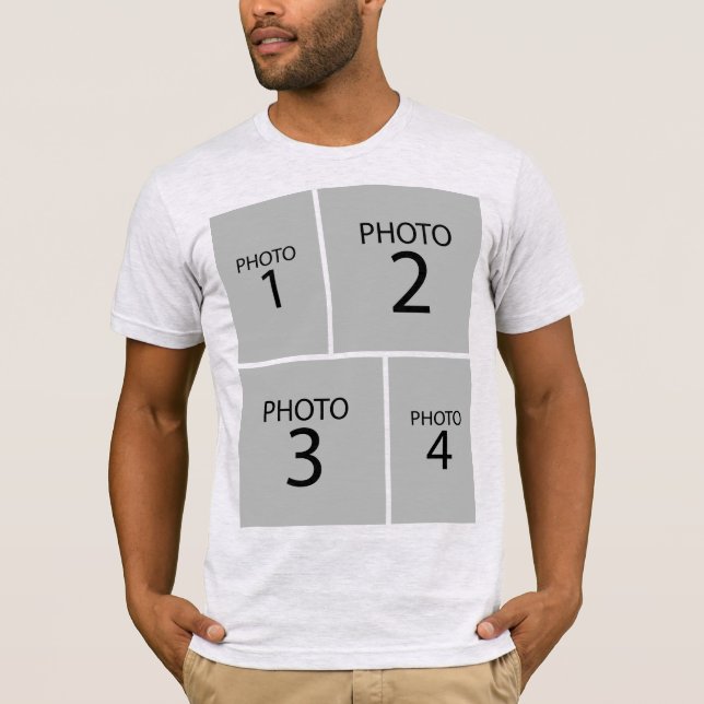 Skapa din egen Personlig 8-FOTOKOLLAGE T Shirt (Framsida)
